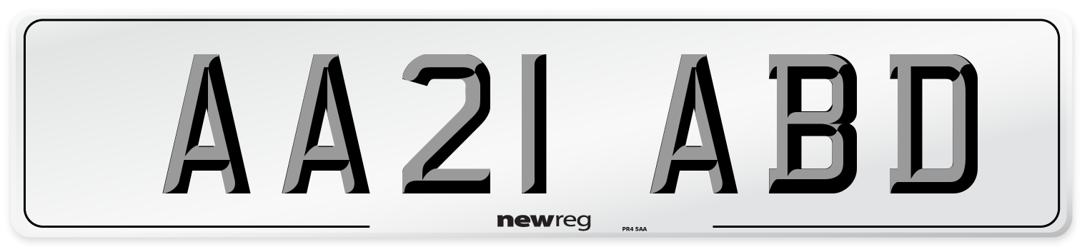 AA21 ABD Number Plate from New Reg